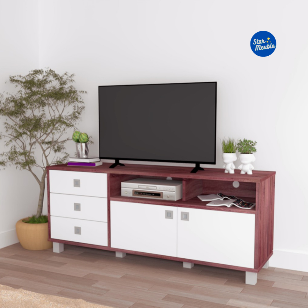 Rak TV Meja TV Minimalis Modern Putih Buffet TV Besar RTV 0808 - Star Meuble Semarang