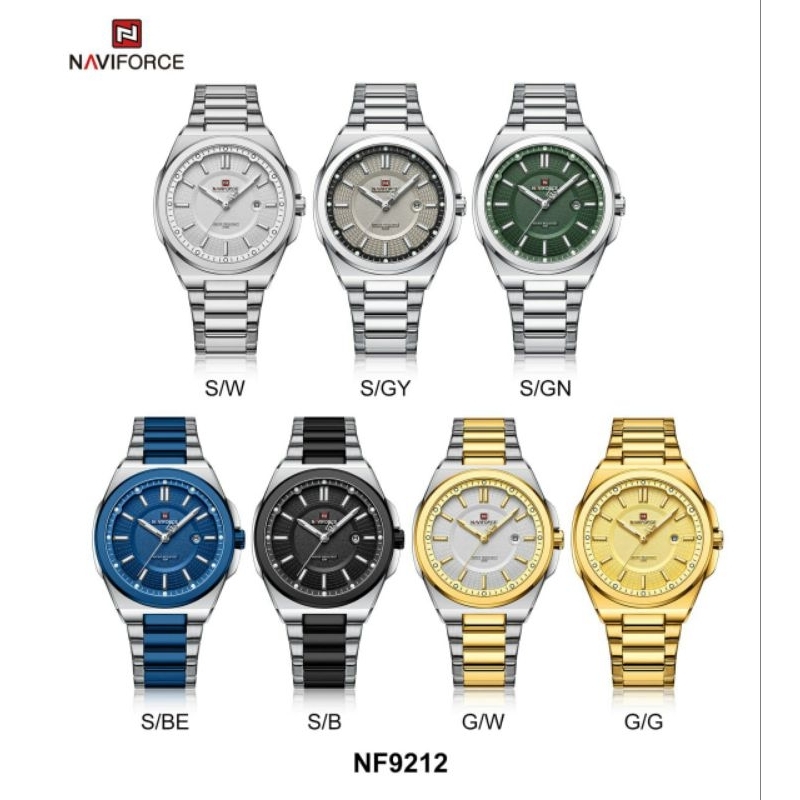 Original Jam Tangan Pria NaviForce 9212 Tanggal Aktif Analog Watch Garansi 1 Tahun