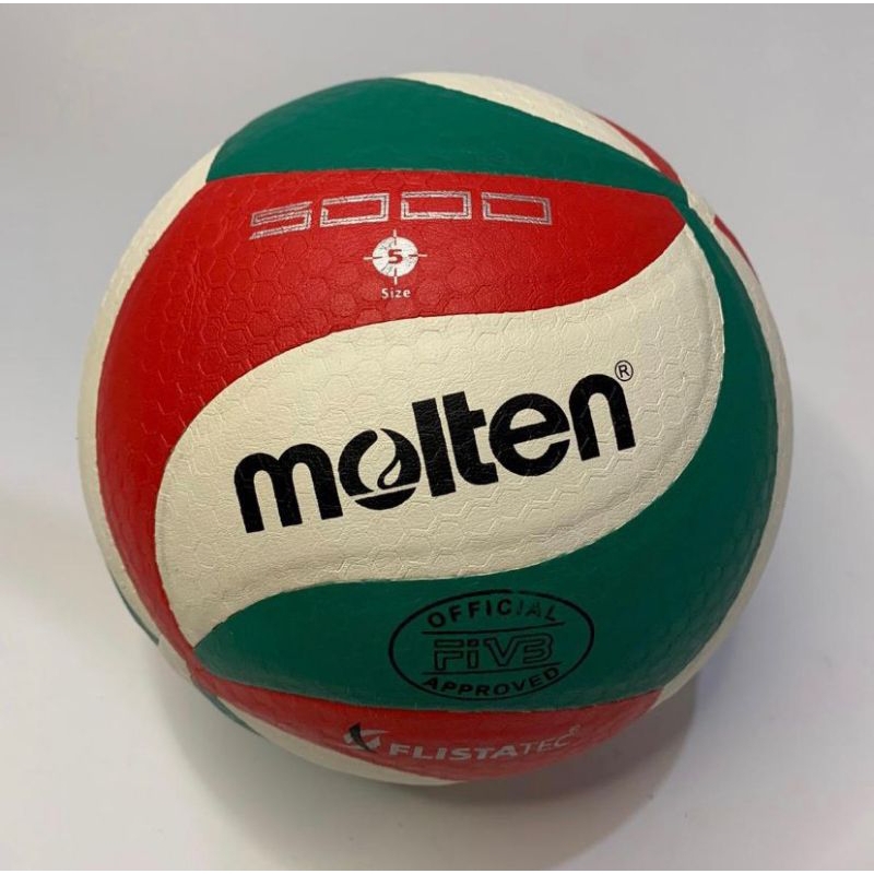 Molten Bola Voli 5000 Original Import - Ukuran 5, Berat 270-300 Gram, Kulit Sintetis Berkualitas Tin