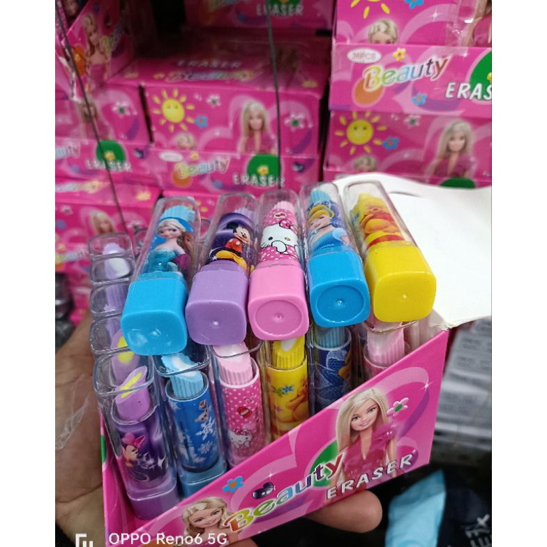 

ART L14Y 36pcs penghapus karakter lipstik
