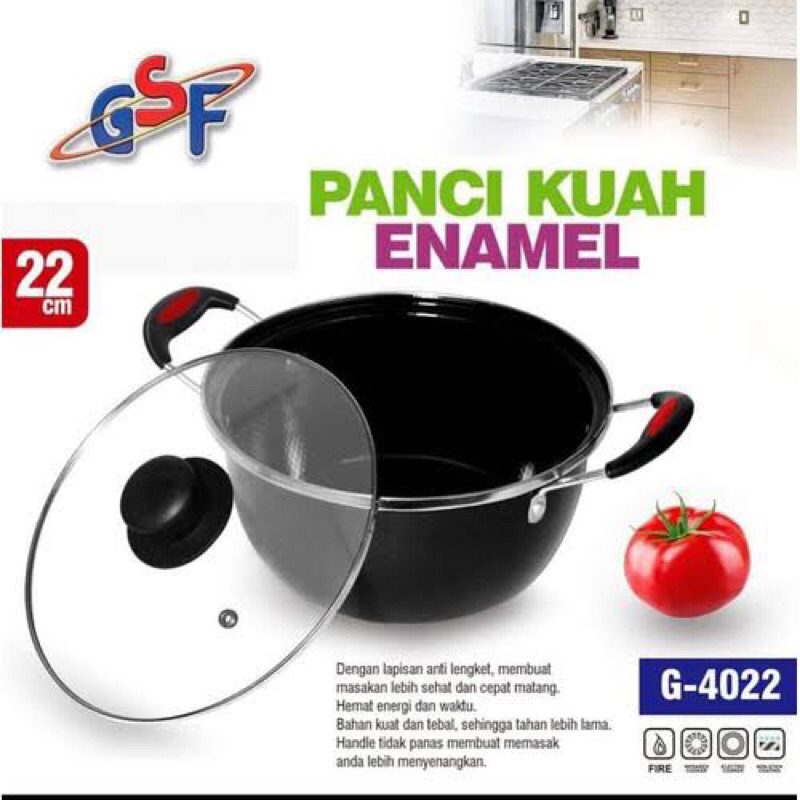 Panci Kuah Enamel 22 Cm GSF G-4022