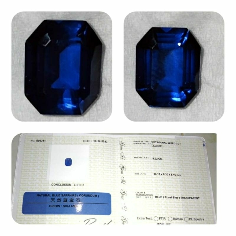 natural royal blue safir