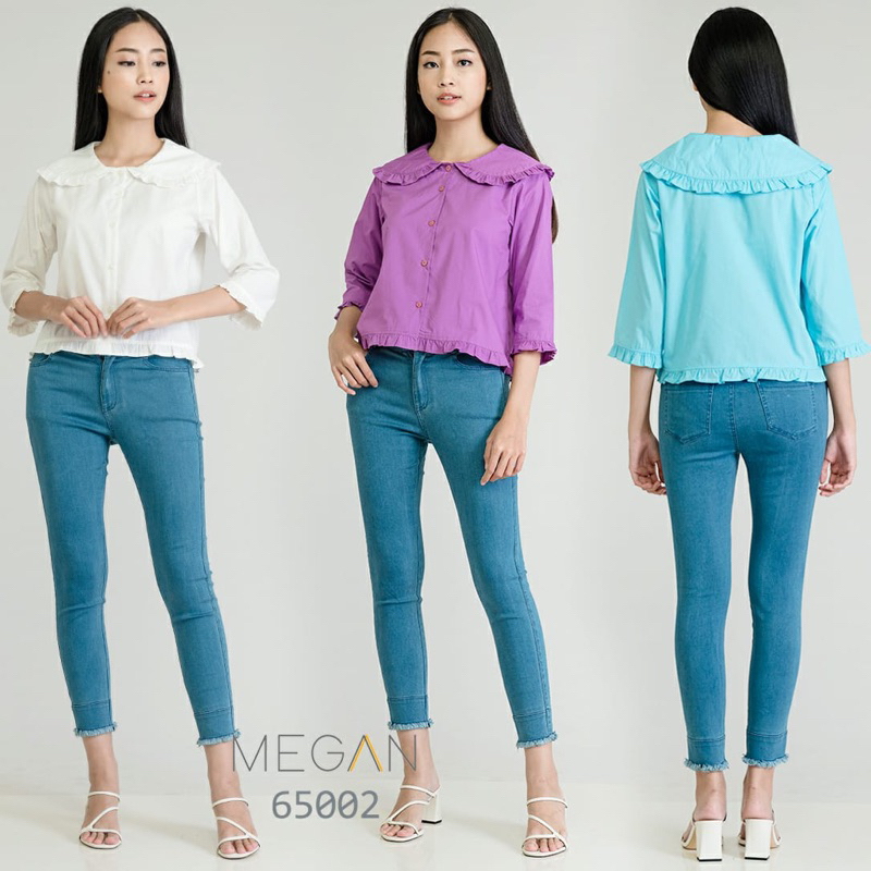 Kemeja Crop Polos Wanita