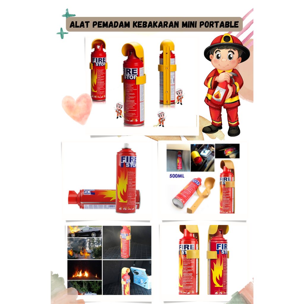 Fire Stop Extinguisher Apar Racun Api Foam Mobil / Apar Mobil Portable / Alat Pemadam Api Mini Mobil