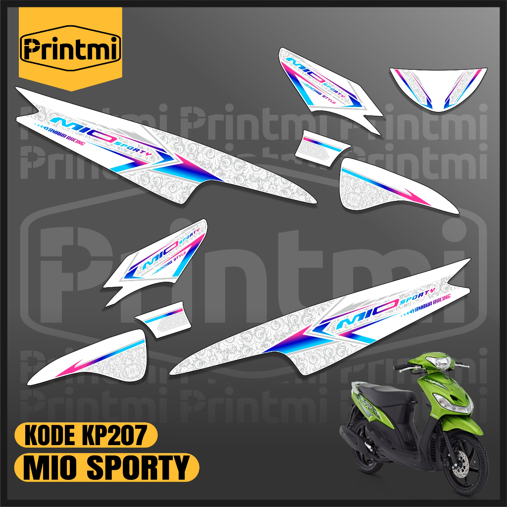 Striping Stiker Motor Mio Sporty Smile Karbu 2008-2013 Variasi Racing Motor Yamaha Modifikasi Simple