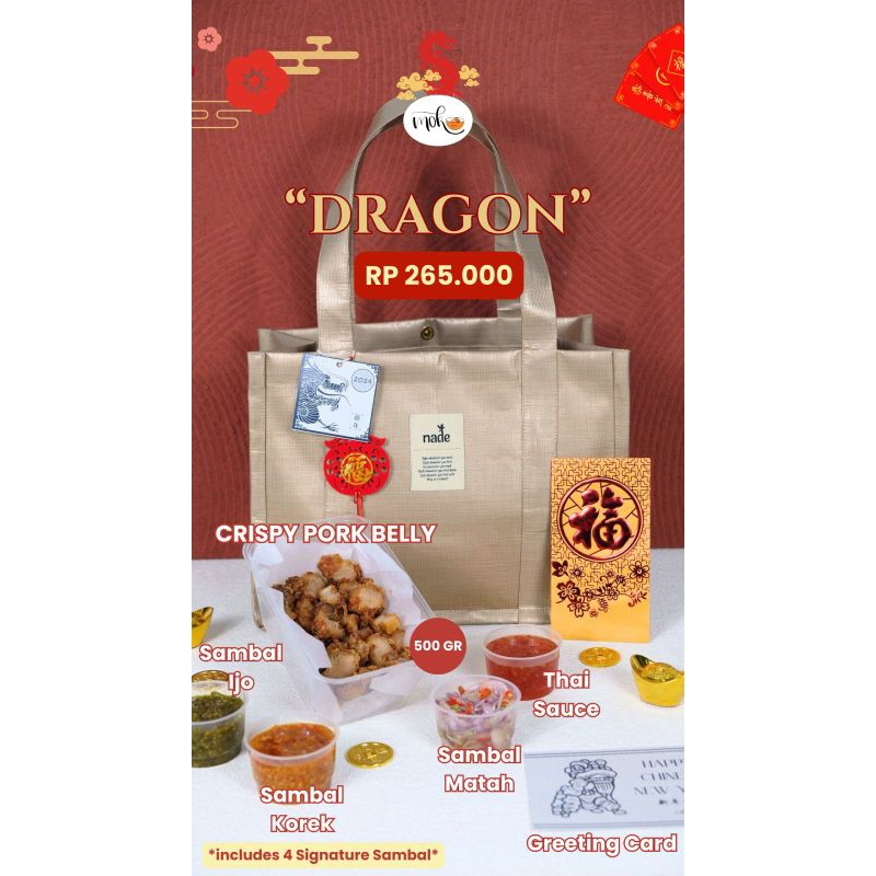 Moku X Nade - Hampers Imlek CNY 2024 Dragon Package Bundle Package Crispy Pork Belly