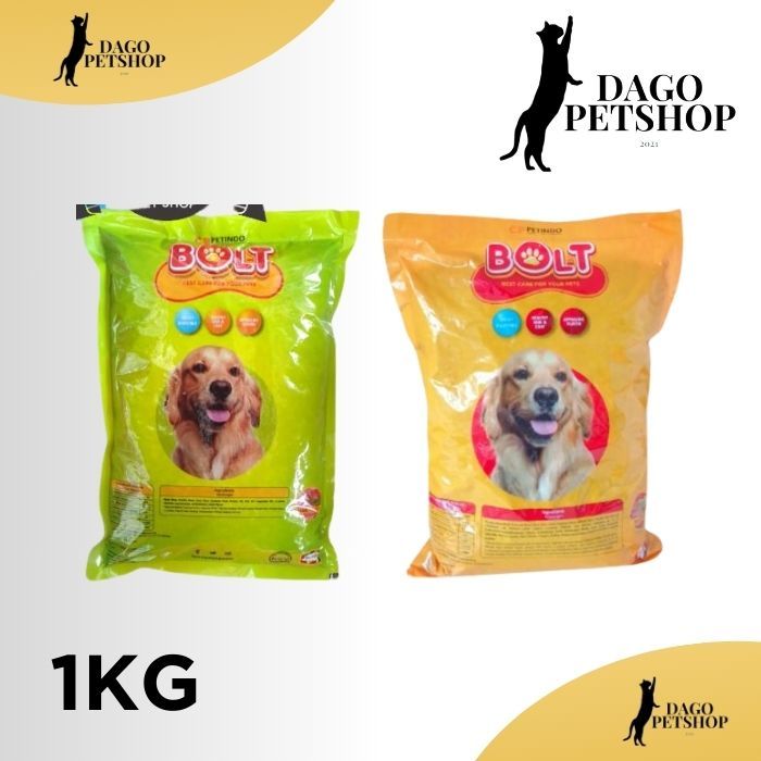 BOLT DOG BEEF 1KG makanan anjing bolt DOG FOOD