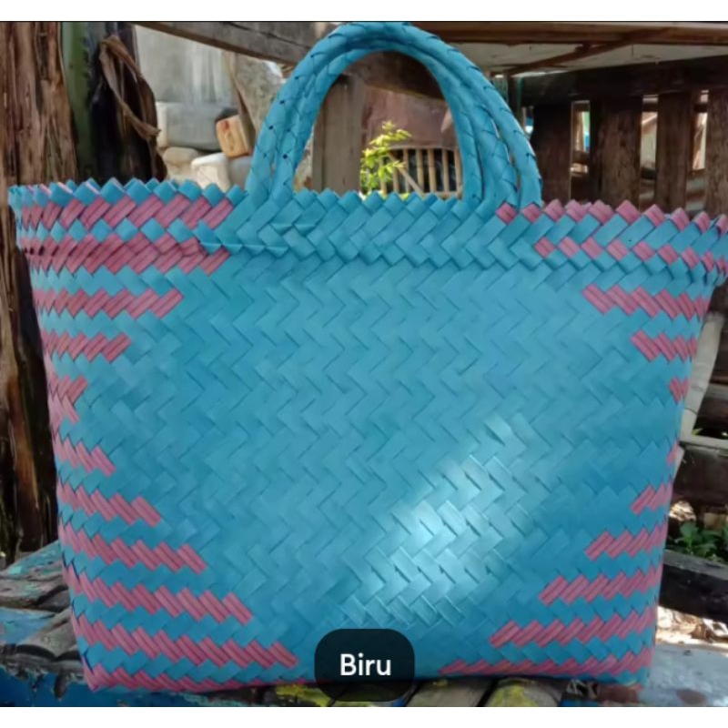 Tas pasar anyaman plastik super jumbo