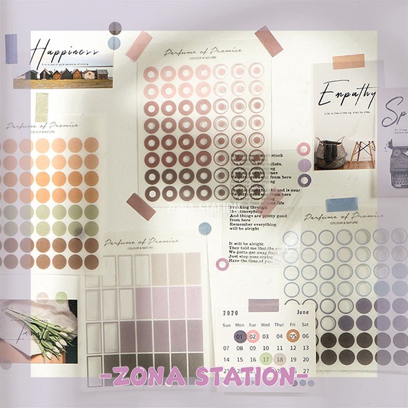 

[ZS] 3 Lembar / Sticker Dots Pallete Decoration Scrapbook