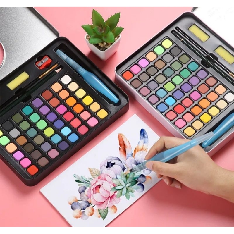 

GUK Cat Air Watercolor Set 36 dan 48 Warna Water Color Cat Air Lukis Set Sudah Termasuk Kuas dan Kertas Gambar COD