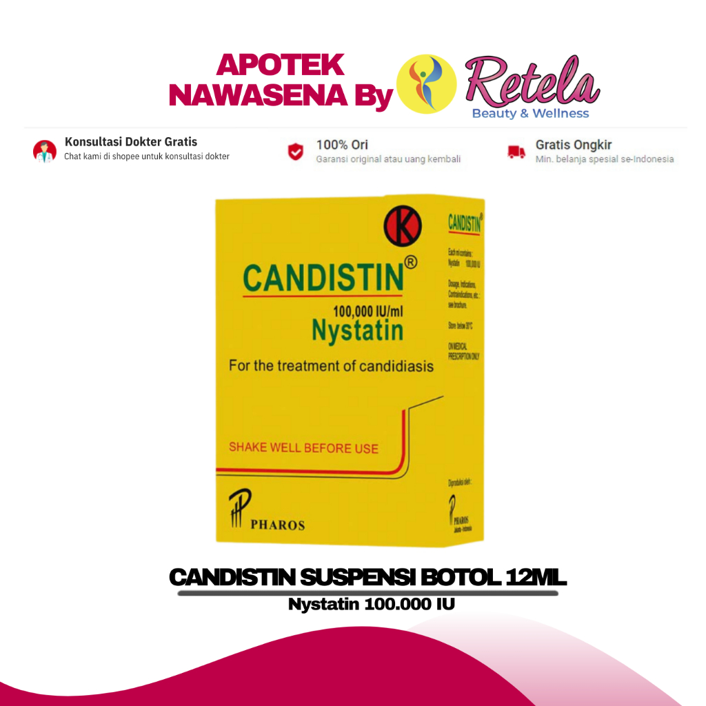 CANDISTIN SUSPENSI 12ML / Nystatin / Sariawan