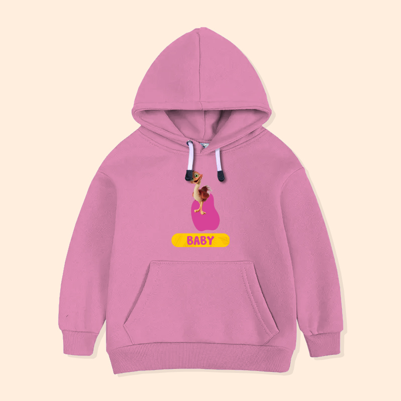 Jaket Hoodie Anak Karakter Jungle Beat Baby Ostrich Hewan Sweater Anak Custom Nama JGB-09