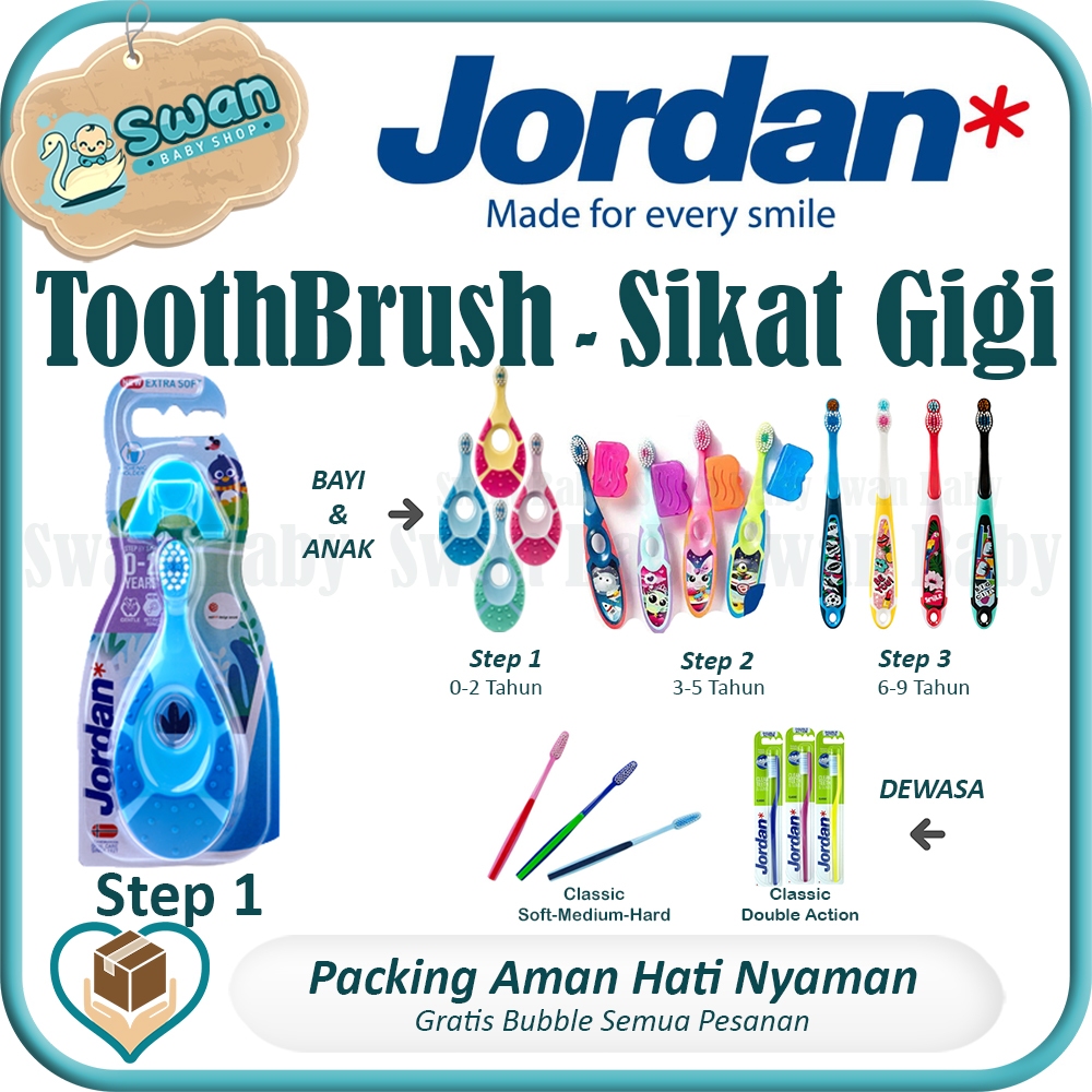 Jordan Sikat Gigi Anak / Jordan Toothbrush / Step 1 / Step 2 / Step 3 / Dewasa / Sikat Gigi Jordan /