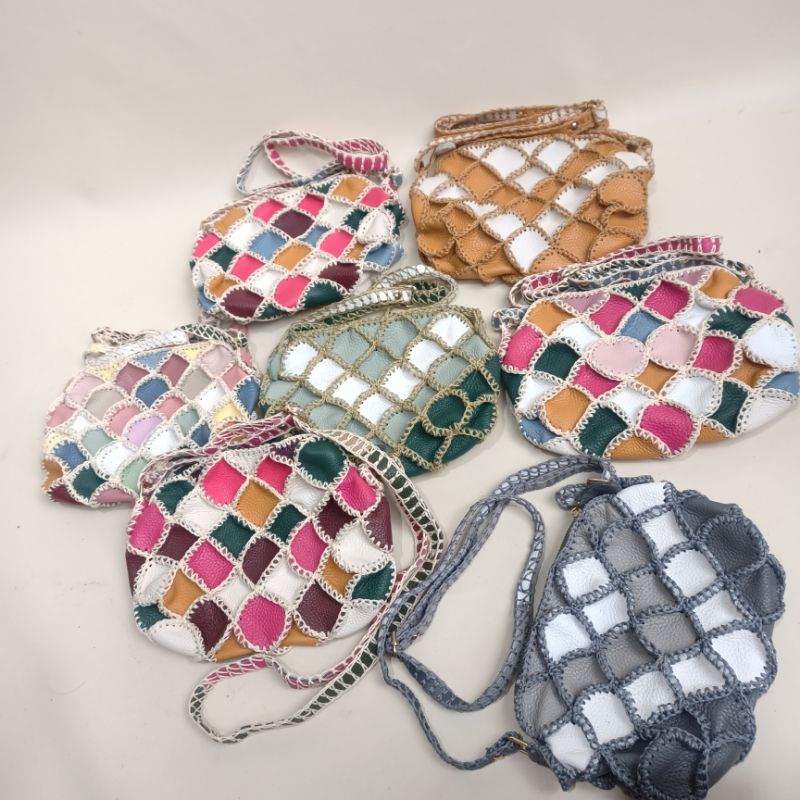 [KEKULITAN]TAS KULIT SAPI ASLI/TAS KULIT RAJUTAN/TAS KULIT HANDMADE/TAS SLEMPANG KULIT RAJUTAN TANGA