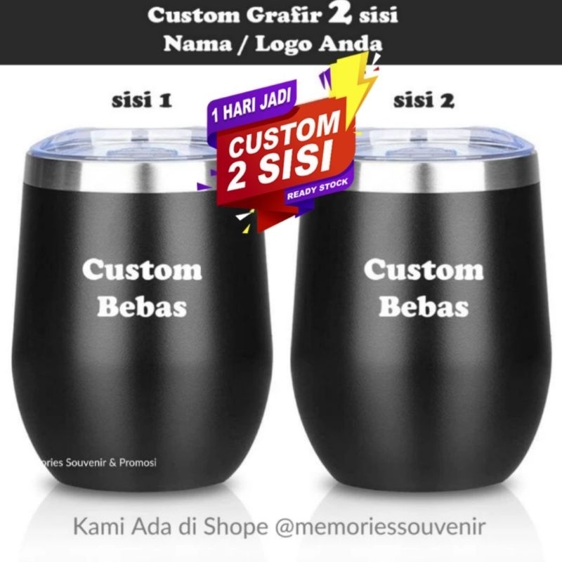 Mug Coffee Stainlees + Gratis Custom 2 Sisi Murah Bagus | Mug Egg Stainlees + GRATIS CUSTOM GRAFIR 2