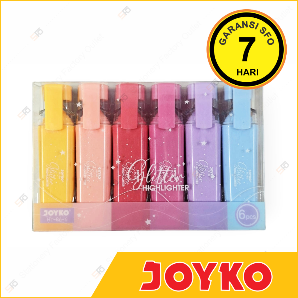 

Highlighter Glitter Joyko HL-86 Set 6 - SFO Semarang Official