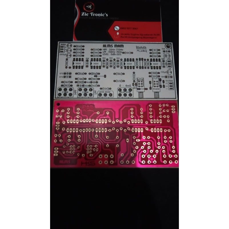 PCB ALMS ANALOG SPEAKER MANAGEMENT 12db PLUS DELAY PCB BPF BAND PASS FILTER