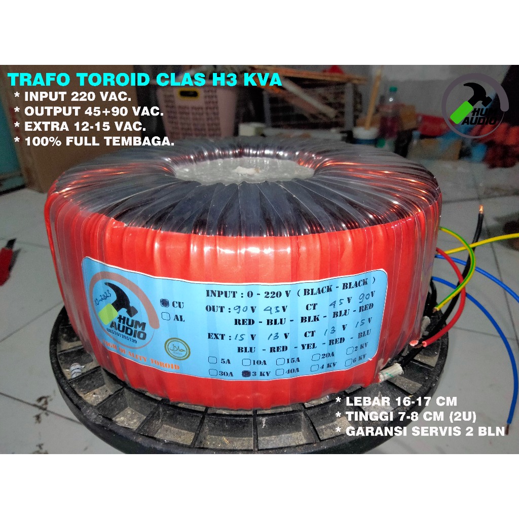 TRAVO TOROID CLAS H - 3 KVA.