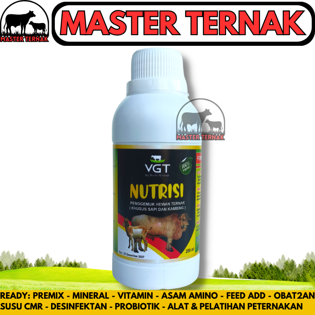 VGT NUTRISI SAPI 250 ml Original - VGT Sapi Penambah ADG Instan - VGT Ternak Sapi Kambing Domba