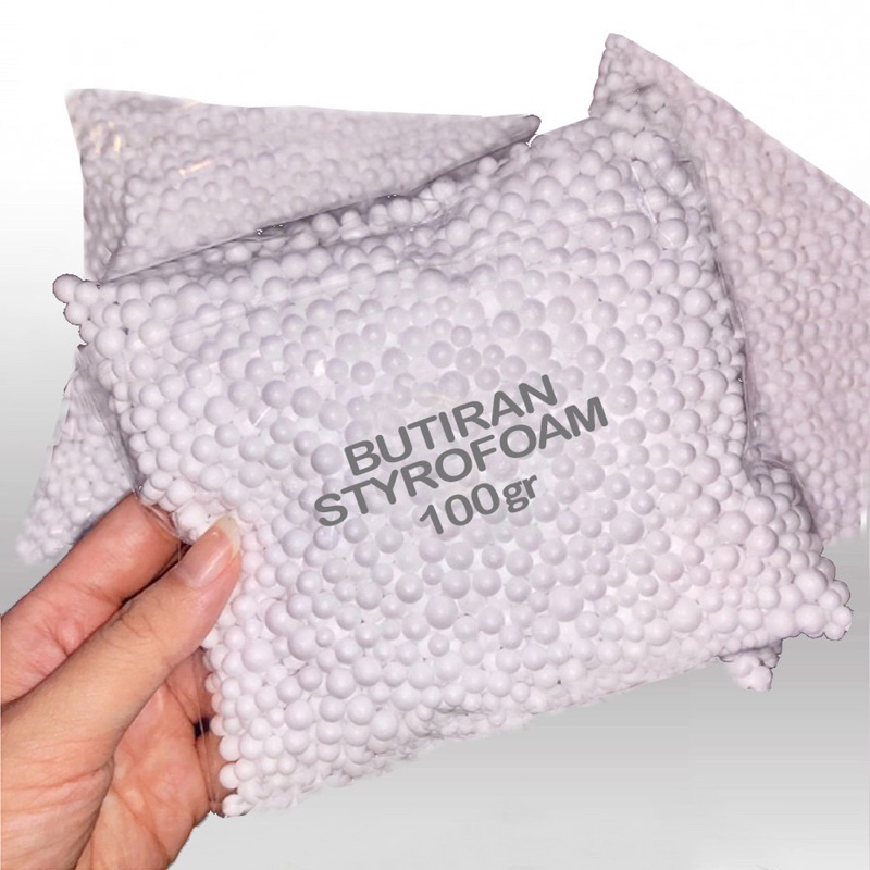 Butir sterofoam styrofoam gabus 100gr - styrofoam butiran floam slime