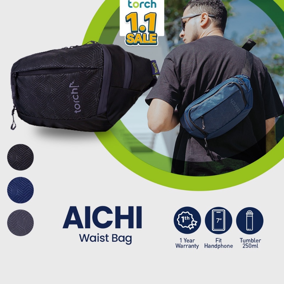 Promo SekarangId4a4Zo TORCH Aichi Tas Pinggang Selempang Konser Ringan Anti Air Pria Wanita  Waist B