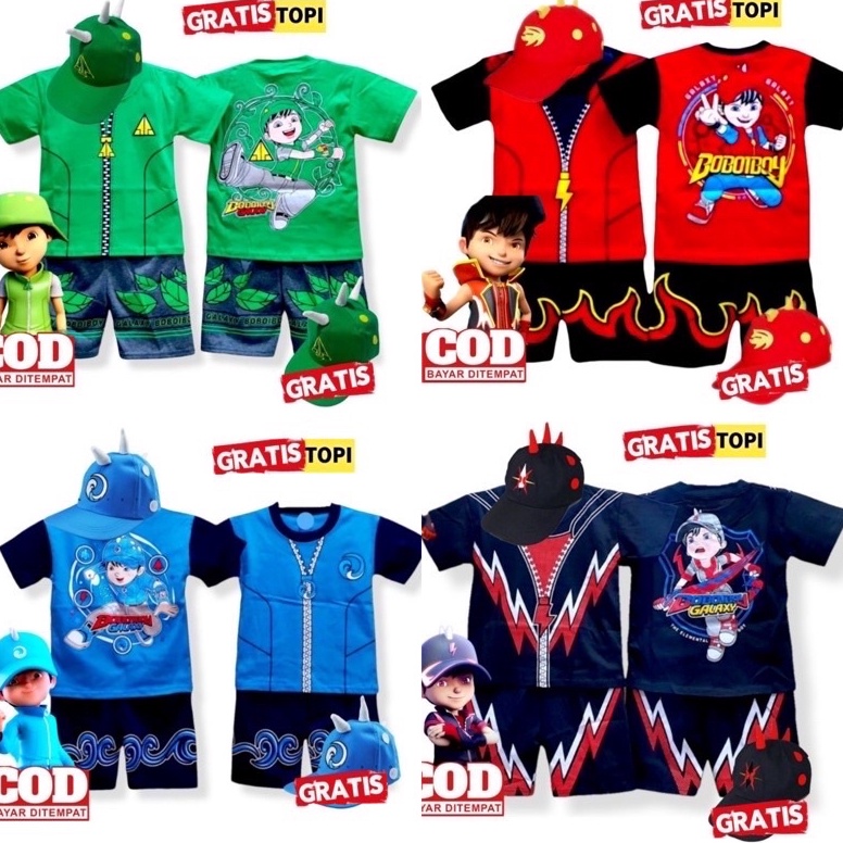 Ready idPp6P BAJU ANAK BOBOIBOY GRATIS TOPI BOBOIBOY ANAK LAKI LAKI  SETELAN BAJU ANAK BOBOIBOY SOLA