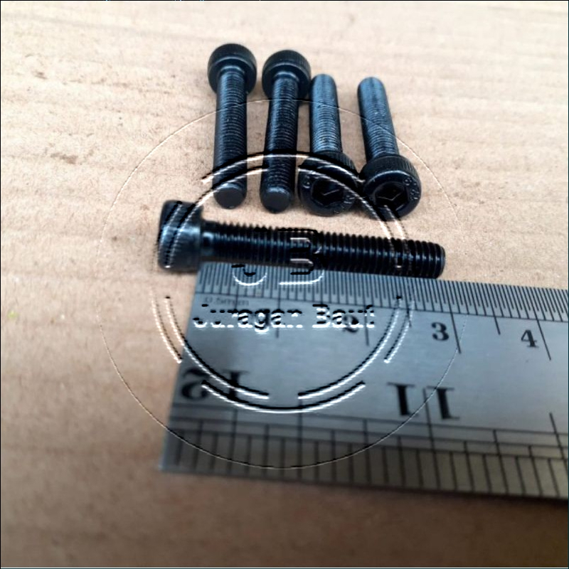 BAUT L M5X30 BAJA PANJANG 3 CM 3CM BAUD L BAJA M5 X 30 KUNCI L4 L 4 KUNCI PAS 8 FULL DRAT WARNA HITA