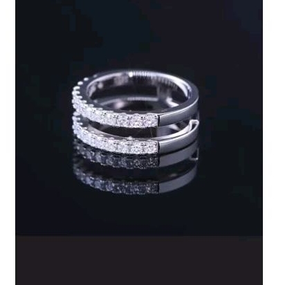 double listring 2mm full diamond moissanite