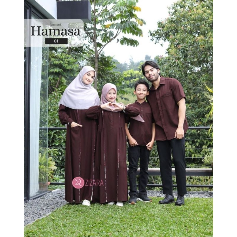 SARIMBIT HAMASA 01 BY ZIZARA | Sarimbit Lebaran Maroon |