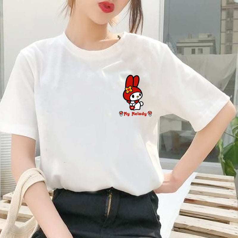BISA COD Baju Kaos Uniqlo My Melody Atasan Unisex Wanita Dewasa Jumbo Oversize Lengan Pendek