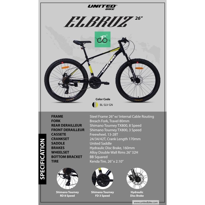 Sepeda MTB 26" United ELBRUZ 26 TERBARU