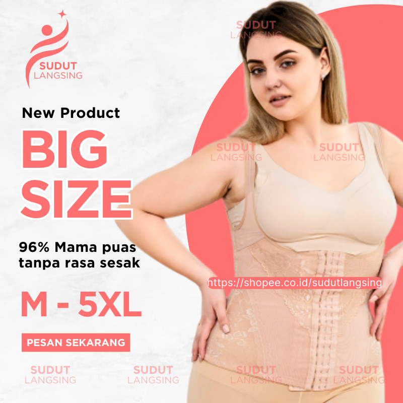 Korset Pelangsing Perut Big Size Wanita Ukuran M L XL 2XL 3XL 4XL Jumbo Pakaian Dalam Wanita Dewasa 