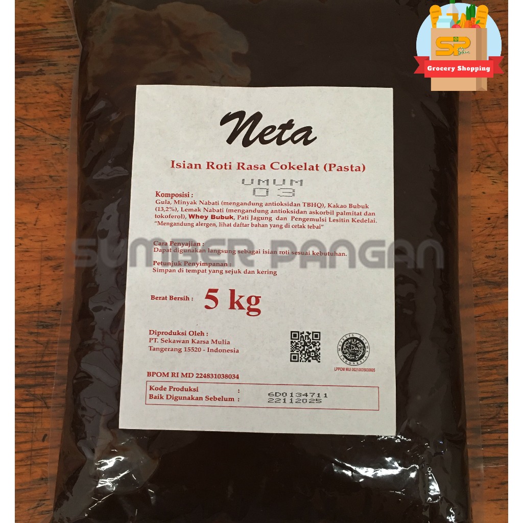 

NETA Bread Filling Pasta Selai Coklat isi @4x5kg DUS