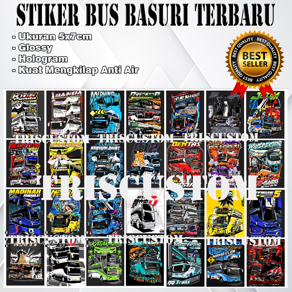 

Stiker Bus Basuri Telolet Viral Isi 18 Pcs A4 Glossy Kuat Mengkilap Anti Air Terbaru