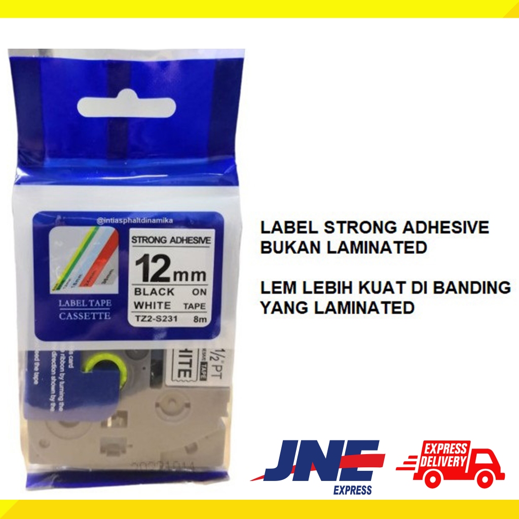 

Label Tape TZE 231 TZE231 compatible Brother 12mm Black On White