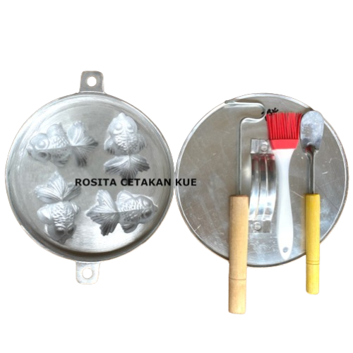 Rosita Cetakan Kue Taiyaki Bolu Cubit Ikan 4 Lubang