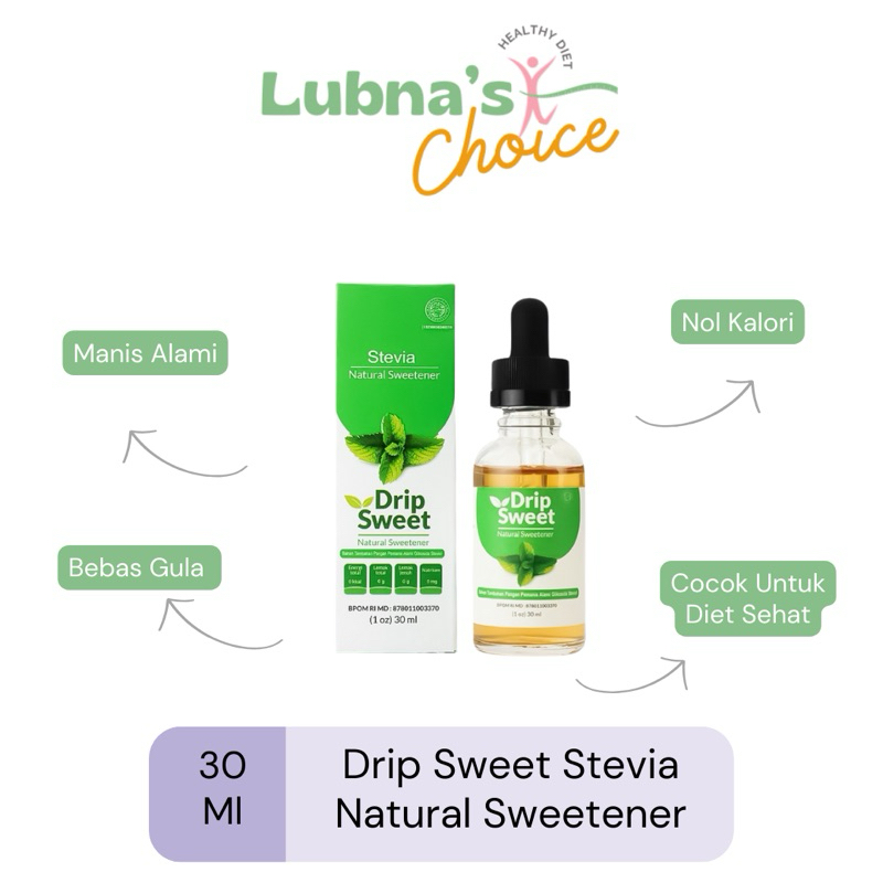 

Drip Sweet Original Kemasan 30 ml, Pemanis Alami Nol kalori, Gula Stevia Cair, Gula Diet