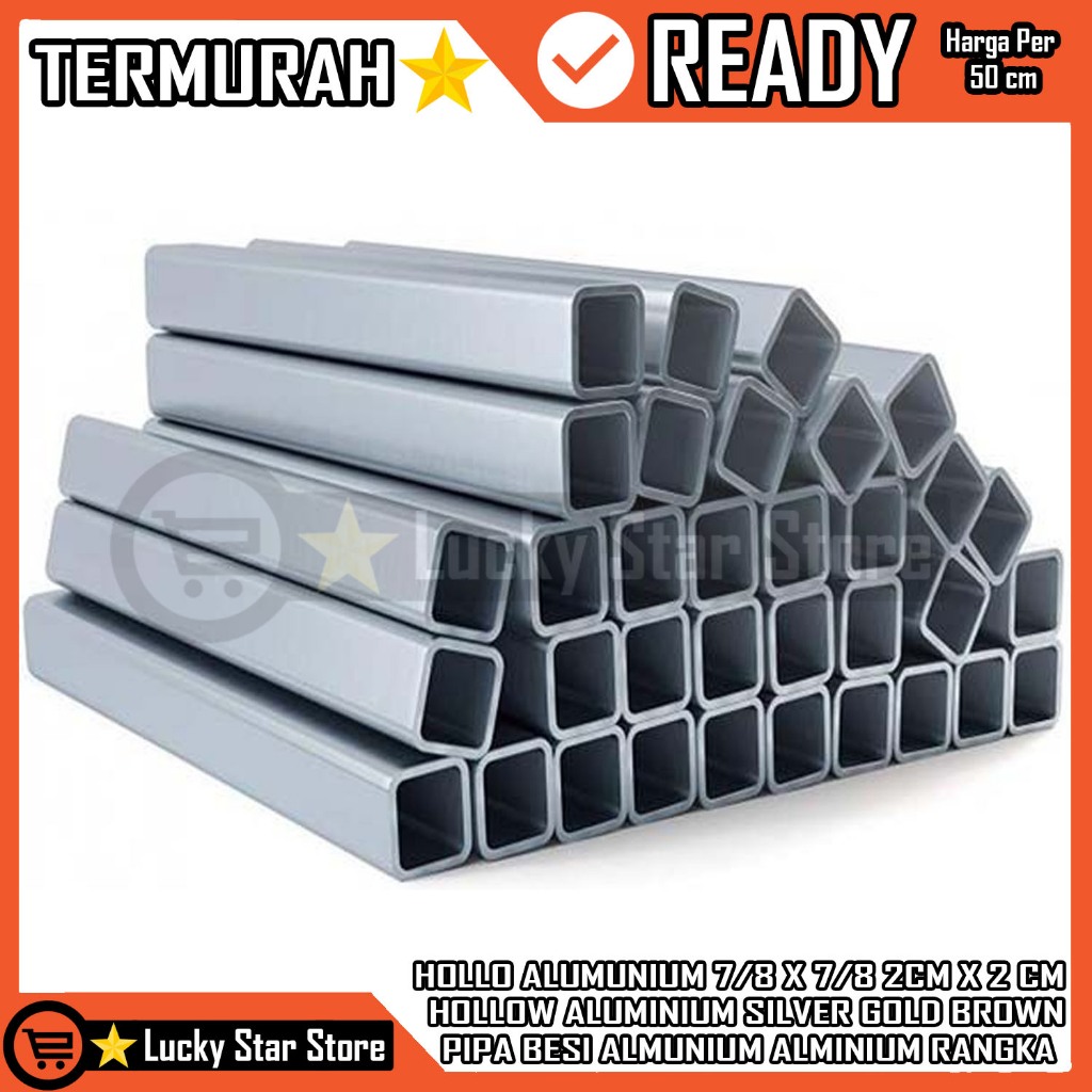 Hollo Alumunium 7/8 X 7/8 Hollow Aluminium 2cm X 2 Cm Holow Silver Gold Brown Pipa Besi Almunium Alm