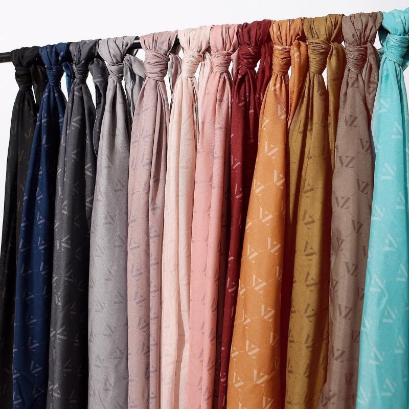 Vivizubedi Motif Series Monogram Hijab Vivi Zubedi Ala ala Jilbab Motif VZ Monogram Voal Scarf Lookl