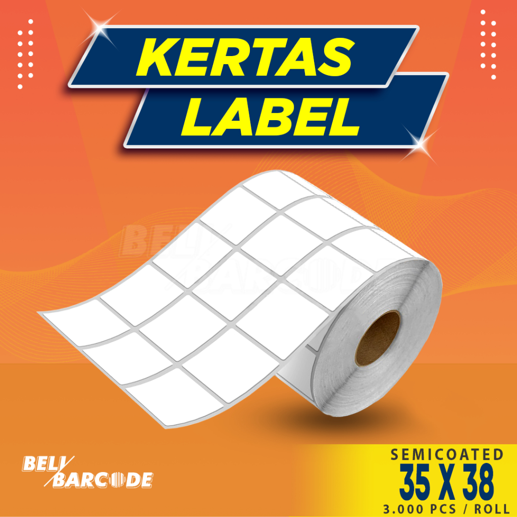 

Kertas Label Semicoated 35x38 mm isi 3000 35 x 38 mm Sticker 3 Line
