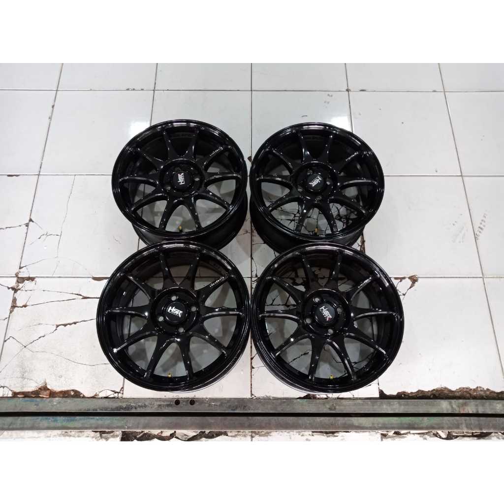 PELEK HSR INDY RING 16 LUBANG 4X100 HITAM SEKEN MULUS SEPERTI BARU