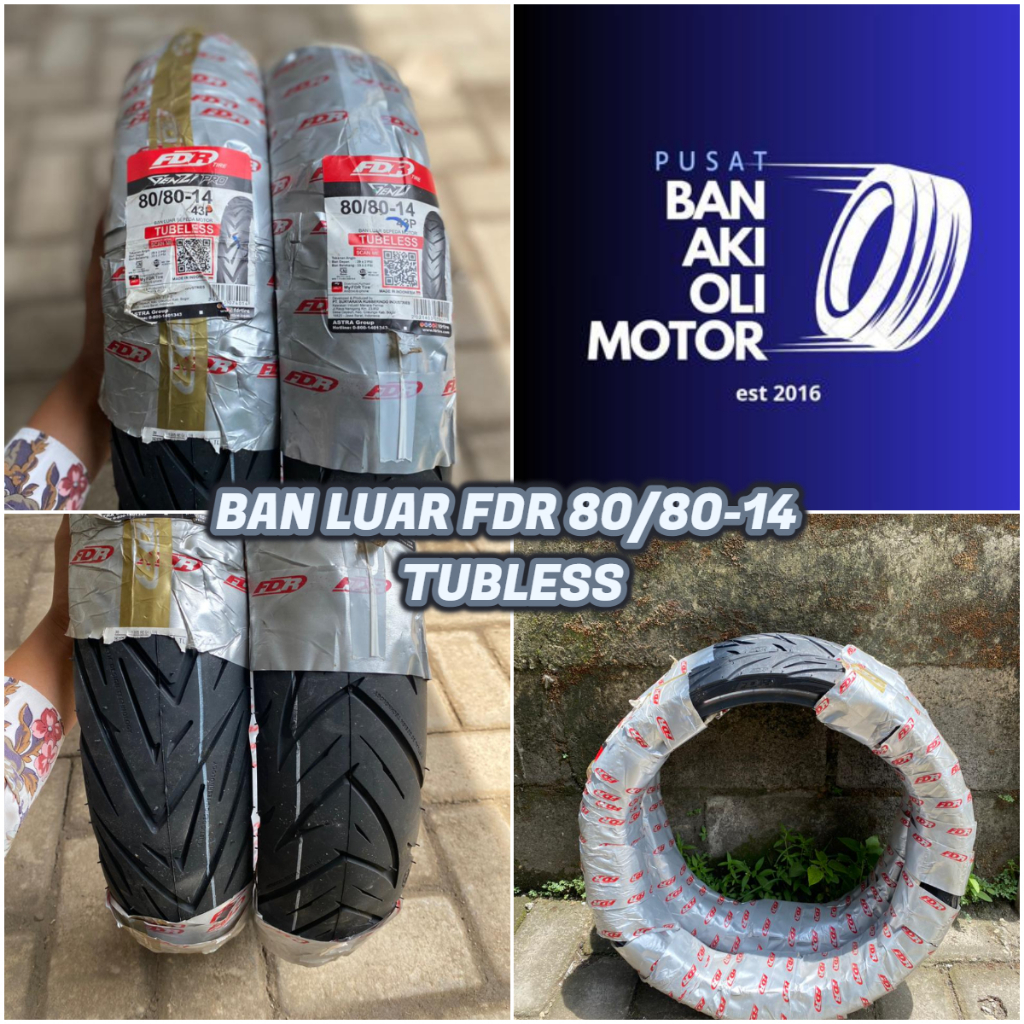 BAN LUAR MOTOR MATIC FDR GENZI 80/80-14 TUBLESS || BAN LUAR MATIC FDR GENZI 80/80-14 TUBELESS