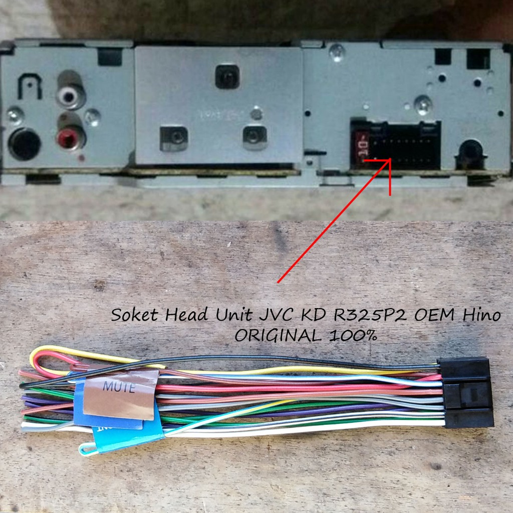 Kabel Soket Tape Mobil JVC KD R325P2 Single DIN OEM Hino