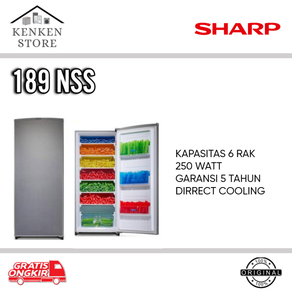 KULKAS FREEZER SHARP 6RAK 189NSS