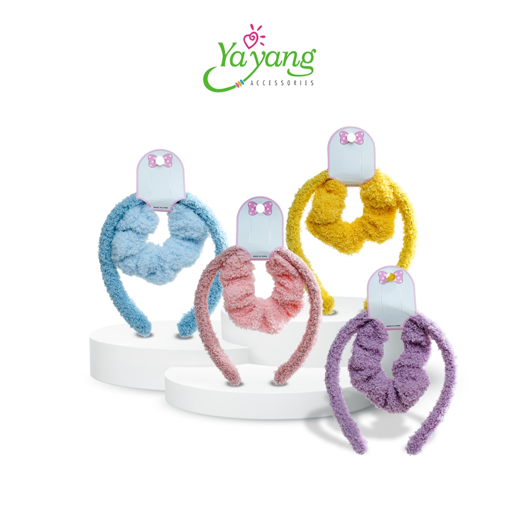 YAYANG Bando Kunciran Rambut Set 2pcs - Scrunchie Korea Bulu Halus - NAN6404