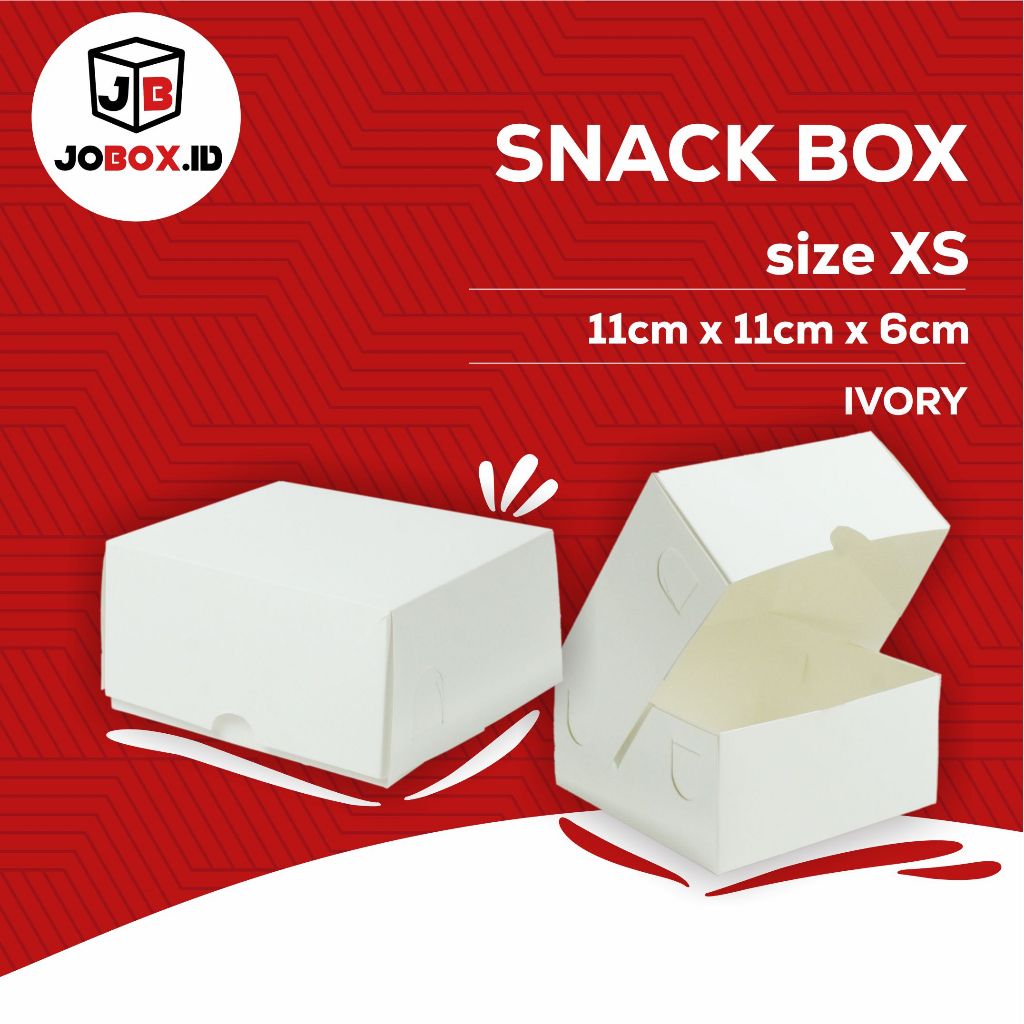 Snack Box XS Ivory Dus Kue / Kardus Snack / Snack Box Kue Box XS / Dus Kue / Dus Jajan Pasar / Dus S