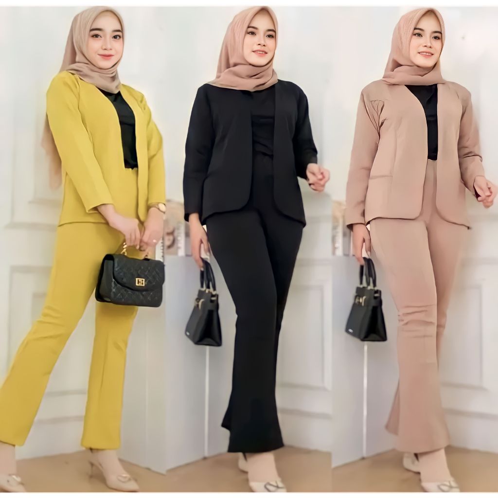 ONE SET BLAZER SCUBA / SETELAN BLAZER CUTBRAY / SETELAN WANITA