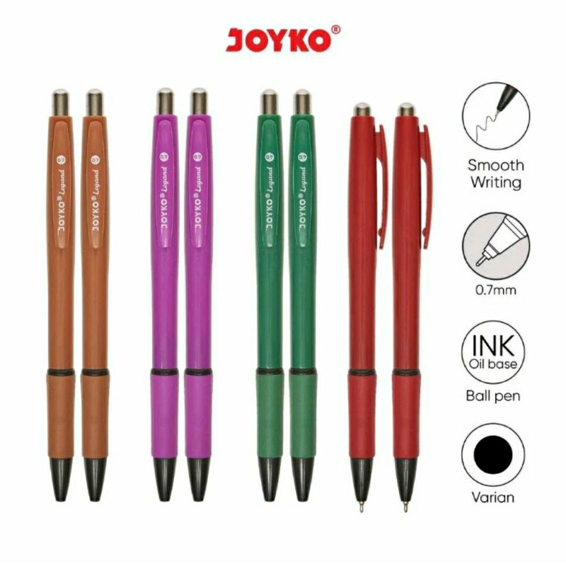 

Pulpen Joyko BP-192 Legend 0,7mm (isi 12 pcs)