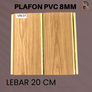 Plafon PVC coklat muda motif kayu 8mm / termurah dan berkualitas (SP 1)
