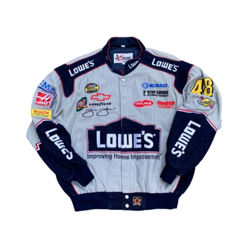 Jaket Nascar Chase Authentics Lowe's Grey L Second Original Murah